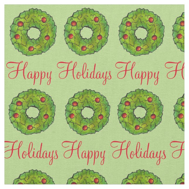 Tela Felices fiestas Navidades Navidad Cookie verde de  (De cerca)