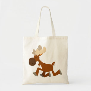 Tela Feliz bolso de los alces del dibujo animado lindo