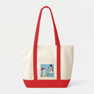 Tela Feliz bolso del impulso del muñeco de nieve