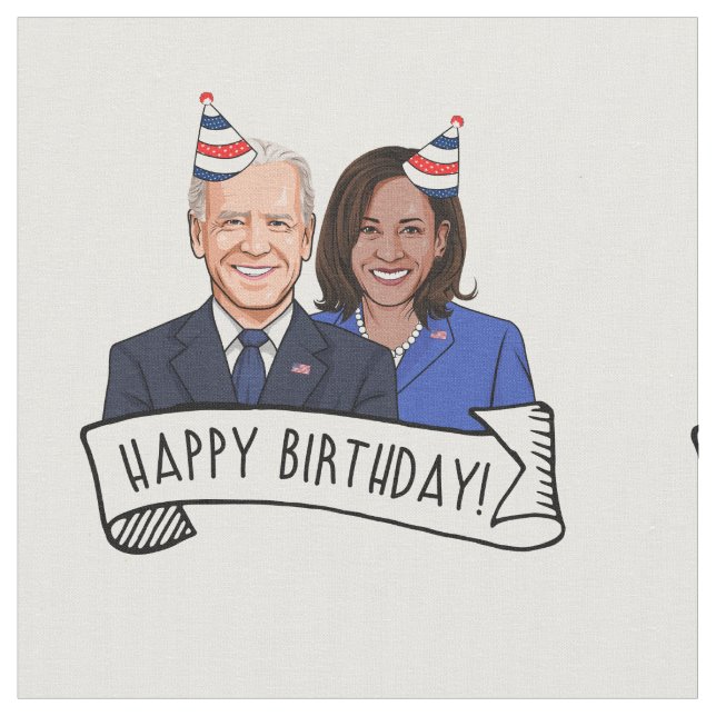 Tela Feliz cumpleaños a Joe y Kamala (De cerca)