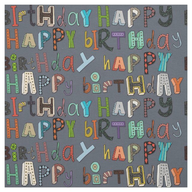 Tela feliz cumpleaños metalizado (Retal)