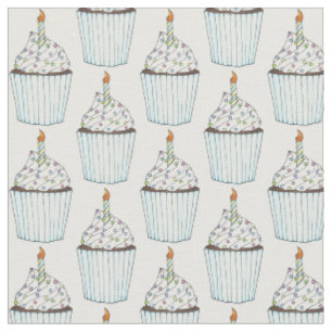 Tela Feliz cumpleaños, pastelito de pasteles aspersores