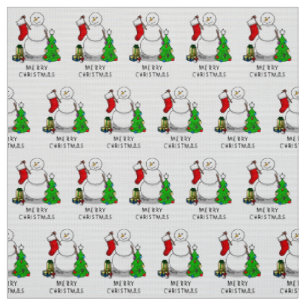 Tela Feliz Navidad 2 Árbol reaccionando a Snowman