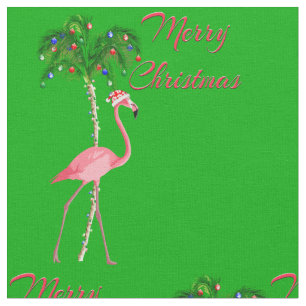 Tela Feliz Navidad Flamingo