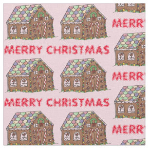 Tela Feliz Navidad Gingerbread House Navidad
