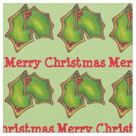 Tela Feliz Navidad Holly Azúcar Cookies Festividad Comi