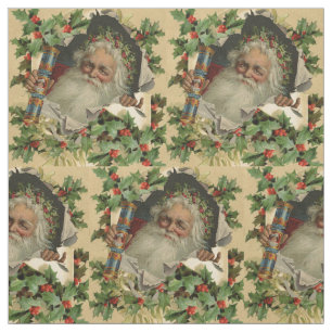 Tela Feliz Navidad Santa Claus Clásico antiguo