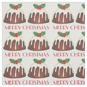 Tela Feliz Navidad Sugar Pluma Pudding Holly Sale