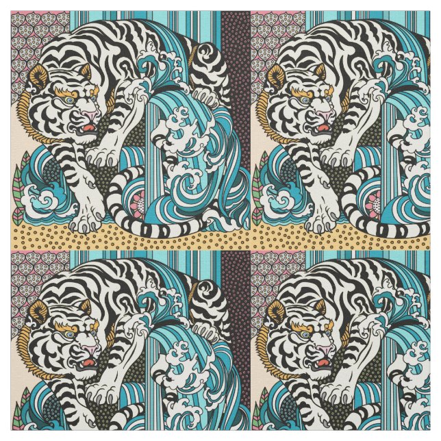 Tela Feng Shui White Tiger Fabric (Retal)