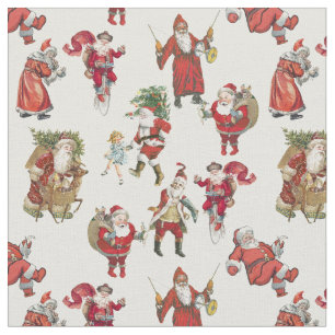 Tela feriado de navidad vintage de santa victoriana