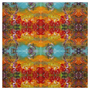 Tela FERIAS DE FLORES ROJOS FANTASÍA Floral