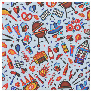 Tela Festival de Cervezas Oktoberfest en azul pálido