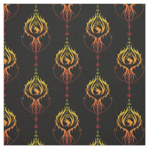 Tela Fiery Phoenix en negro