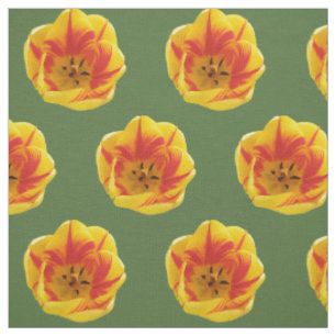 Tela Fiery Tulip Floral Pattered Fabric