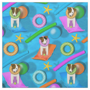 Tela fiesta de la piscina del Parson Jack Russell Terri