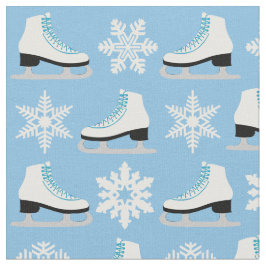 Tela Figura patines azul y navidad de los copos de