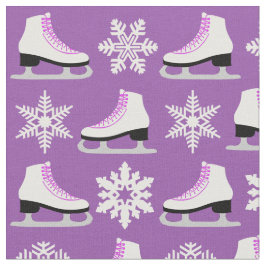 Tela Figura patines púrpura y navidad de los copos de