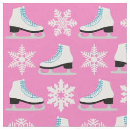 Tela Figura patines rosada y navidad de los copos de
