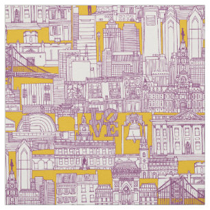Tela Filadelfia toile púrpura amarillo