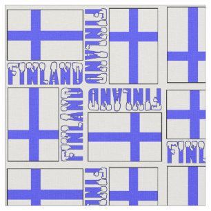 Tela Finlandia con Cima Nevada y Bandera Finlandesa 