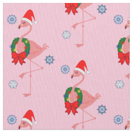 Tela Flamenco con el gorra y la guirnalda de Santa