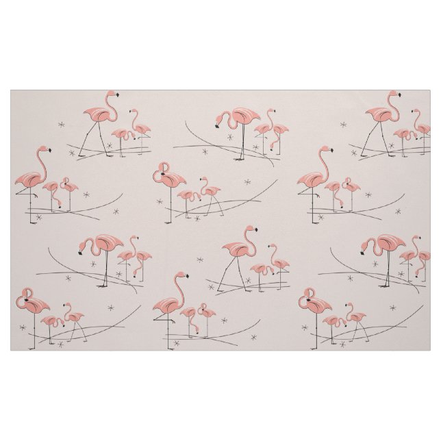 Tela Flamencos Rosa Multi patrón grande ("Cuarto gordo" (fat quarter))