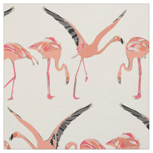 Tela flamencos vainilla