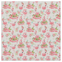 Flamencos y flores tropicales