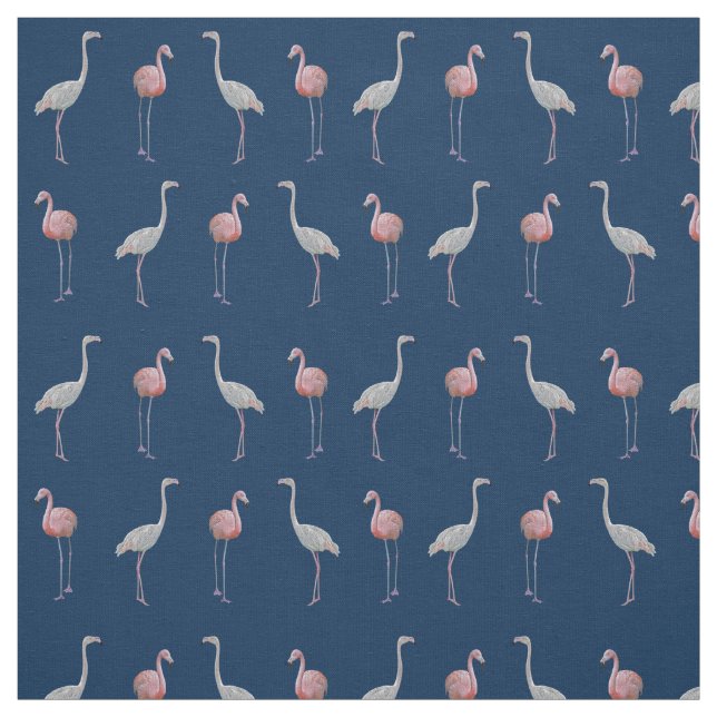 Tela Flamingo Frenzy Fabric (Armada) (Retal)
