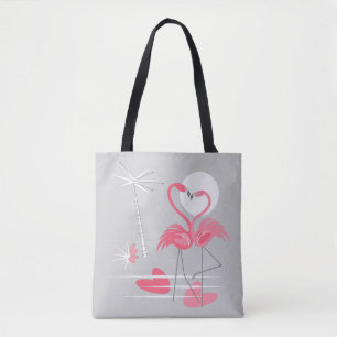 Tela Flamingo Me encanta el bolso de aleta rosado calie