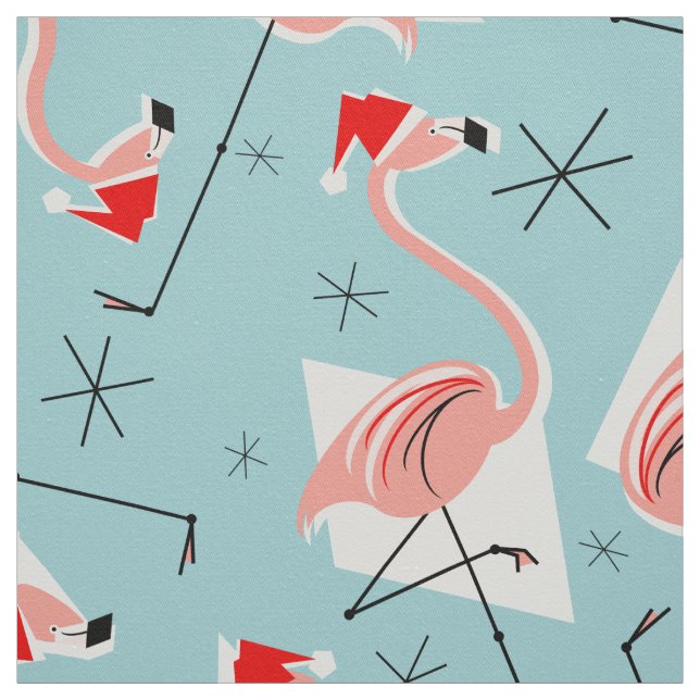 Tela Flamingo Santas Blue Multi gran trama (Retal)