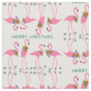 Tela Flamingos Merry Christmas Pattern