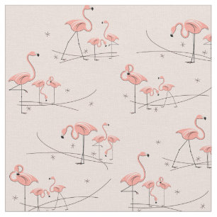 Tela Flamingos Pink Multi fabric
