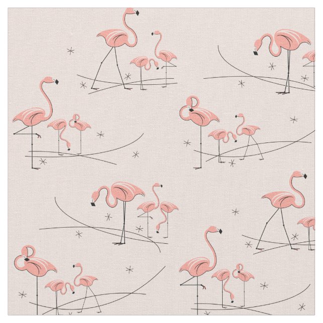 Tela Flamingos Pink Multi fabric (De cerca)