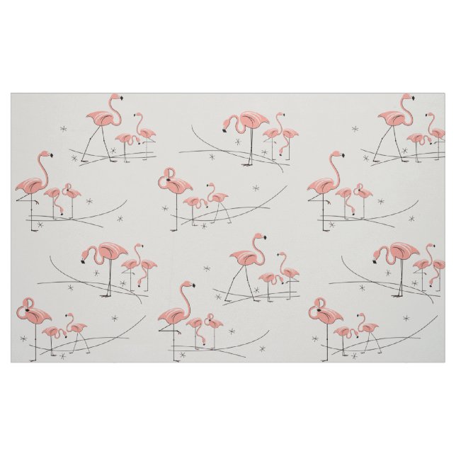 Tela Flamingos Pink Multi gran patrón ("Cuarto gordo" (fat quarter))