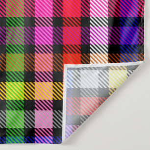 Tela Flannel Multicoloreado Twill Testrartán En Negro