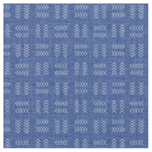 Tela Flechas en Lino Azul Medio