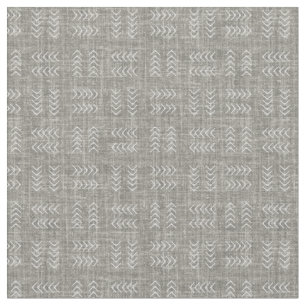 Tela Flechas en Lino Gris Medio