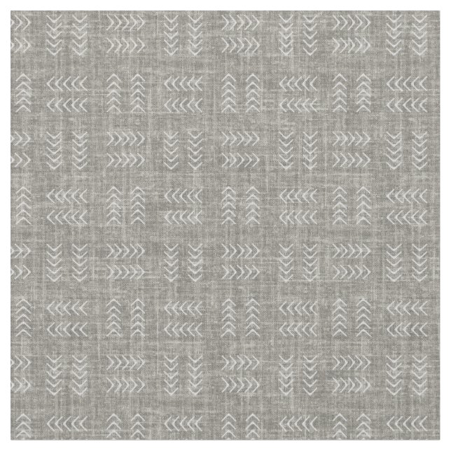 Tela Flechas en Lino Gris Medio (De cerca)