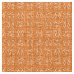 Tela Flechas en Lino Naranja Brillante