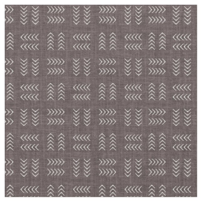 Tela Flechas sobre lino marrón gris oscuro (De cerca)