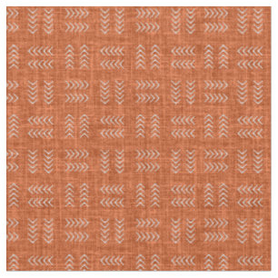 Tela Flechas sobre lino naranja oscuro