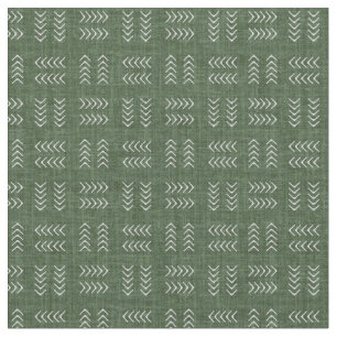 Tela Flechas sobre lino verde bosque