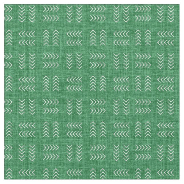 Tela Flechas sobre lino verde de Navidad (De cerca)