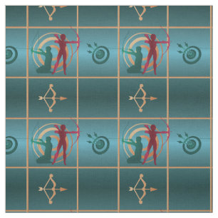 Tela Flechas y arcos de arco - Patrón verde