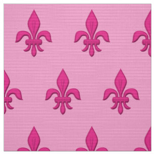 Tela Fleur de Lis en Fuchsia Rosa en rosa claro
