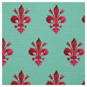 TELA FLEUR DE LIS EN ROJO