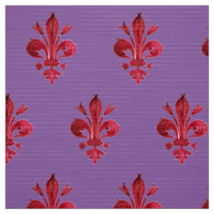 TELA FLEUR DE LIS ROJO EN PURPLE