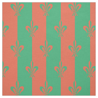 Tela Fleur de Lis Sea Green y Copper