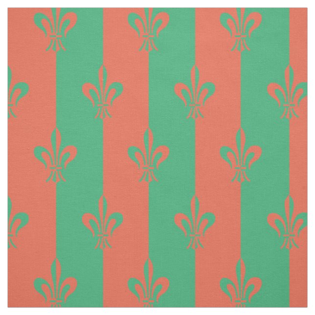 Tela Fleur de Lis Sea Green y Copper (Retal)